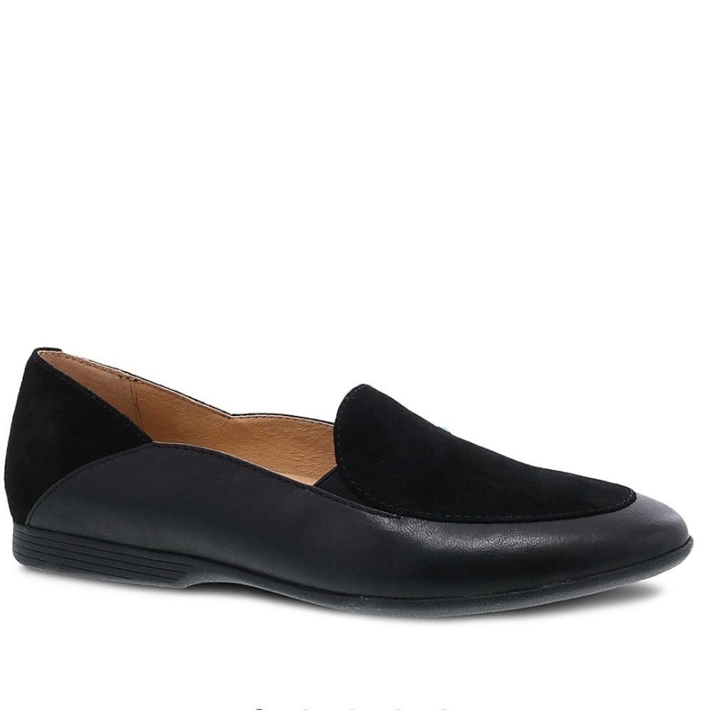 DANSKO Lace Loafer Black Leather Suede Size 41